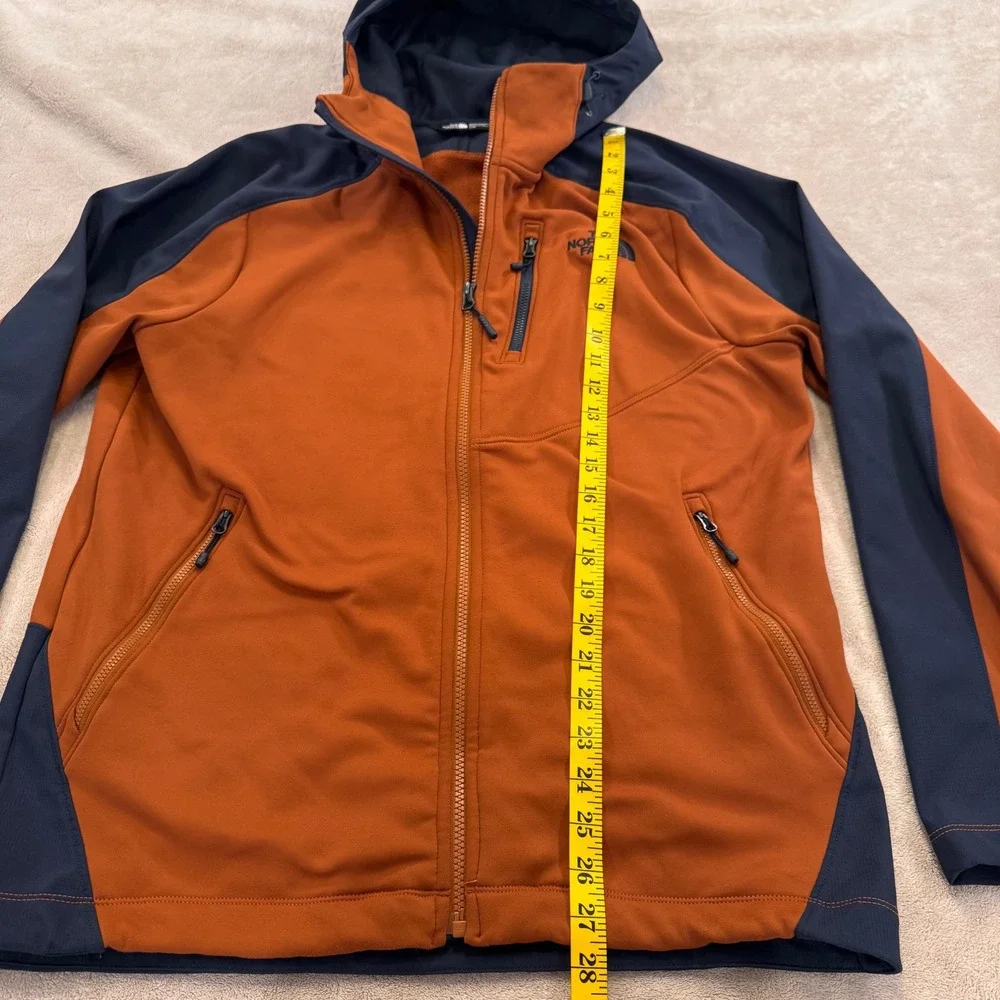 North Face Tenacious Hybrid Hoodie Softshell Orange Navy Gorpcore Outdoor Sz L